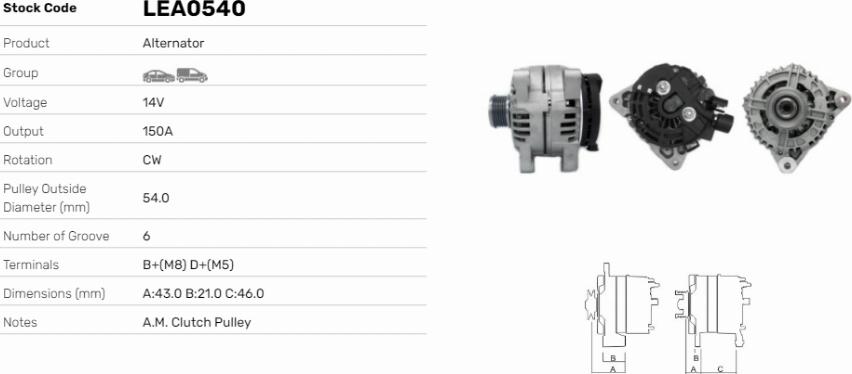 LE Part LEA0540 - Alternateur cwaw.fr