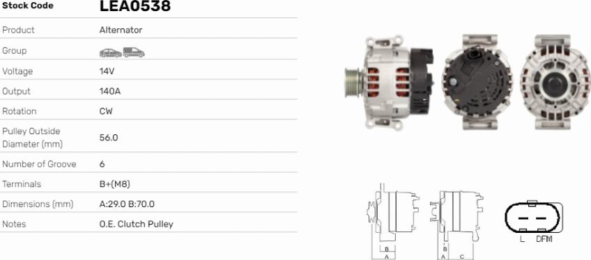 LE Part LEA0538 - Alternateur cwaw.fr