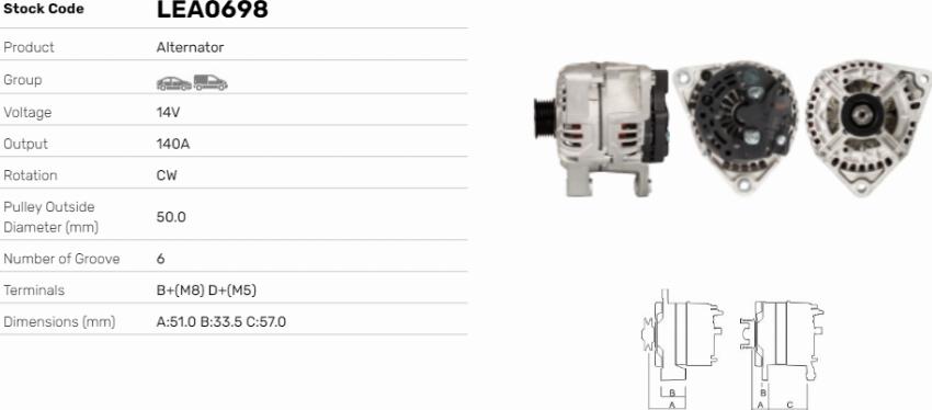 LE Part LEA0698 - Alternateur cwaw.fr