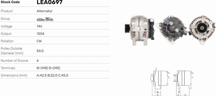LE Part LEA0697 - Alternateur cwaw.fr