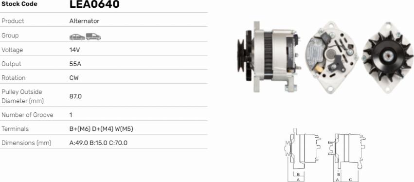 LE Part LEA0640 - Alternateur cwaw.fr