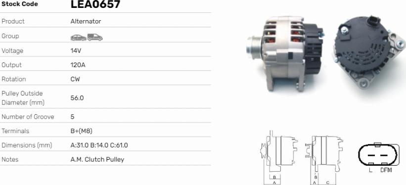 LE Part LEA0657 - Alternateur cwaw.fr