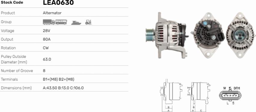LE Part LEA0630 - Alternateur cwaw.fr