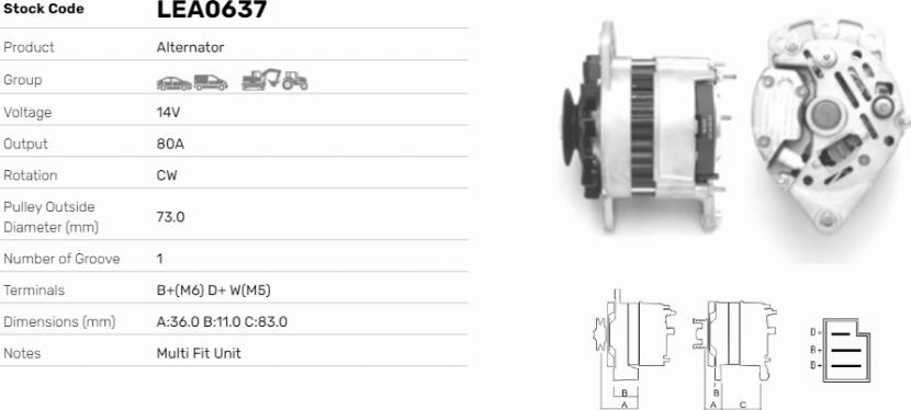 LE Part LEA0637 - Alternateur cwaw.fr