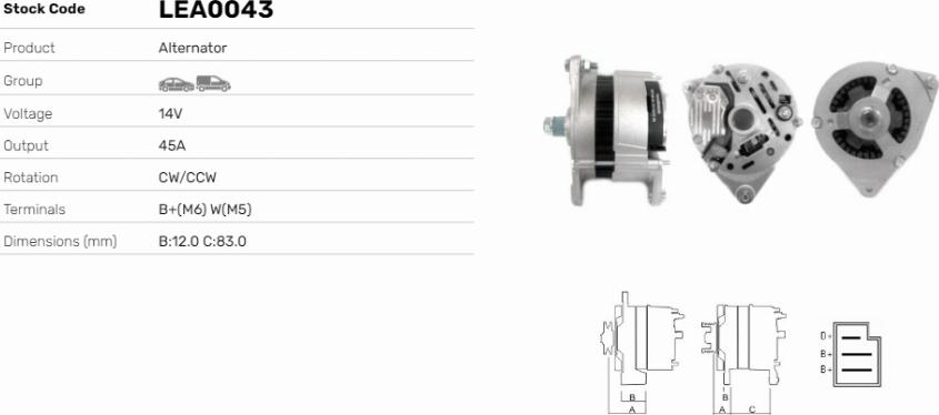 LE Part LEA0043 - Alternateur cwaw.fr