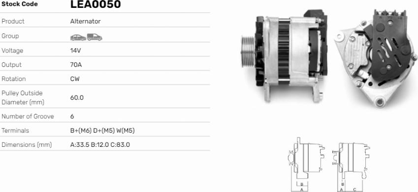 LE Part LEA0050 - Alternateur cwaw.fr