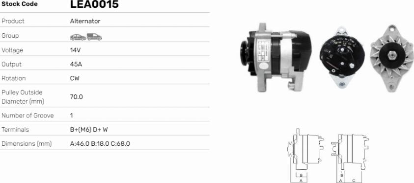 LE Part LEA0015 - Alternateur cwaw.fr