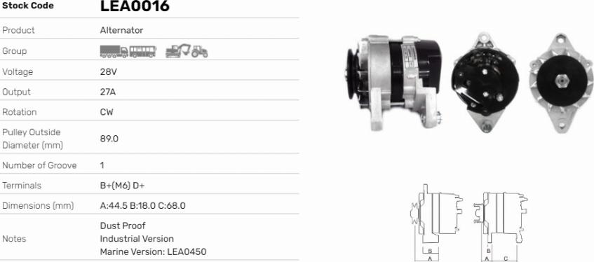 LE Part LEA0016 - Alternateur cwaw.fr