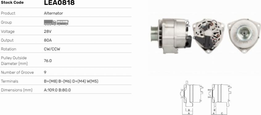 LE Part LEA0818 - Alternateur cwaw.fr