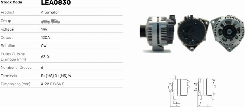 LE Part LEA0830 - Alternateur cwaw.fr
