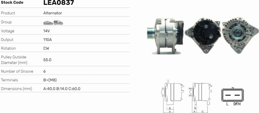 LE Part LEA0837 - Alternateur cwaw.fr