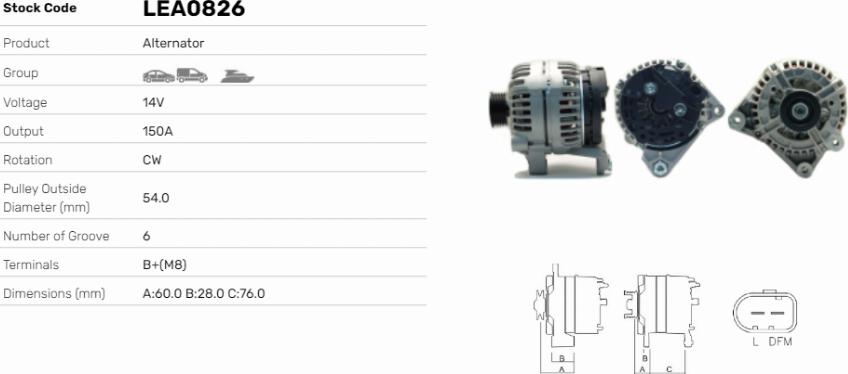 LE Part LEA0826 - Alternateur cwaw.fr