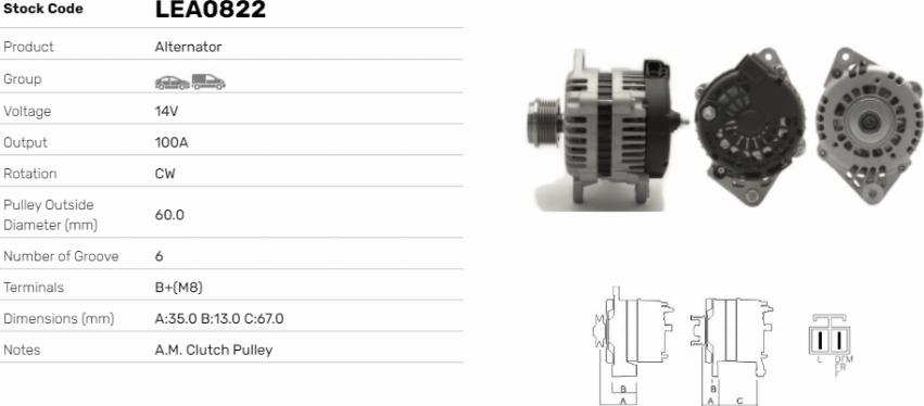 LE Part LEA0822 - Alternateur cwaw.fr