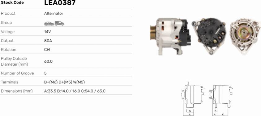 LE Part LEA0387 - Alternateur cwaw.fr