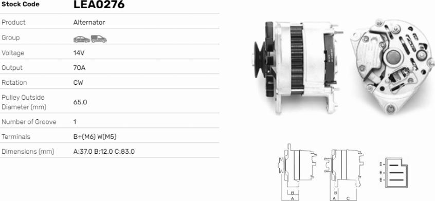 LE Part LEA0276 - Alternateur cwaw.fr