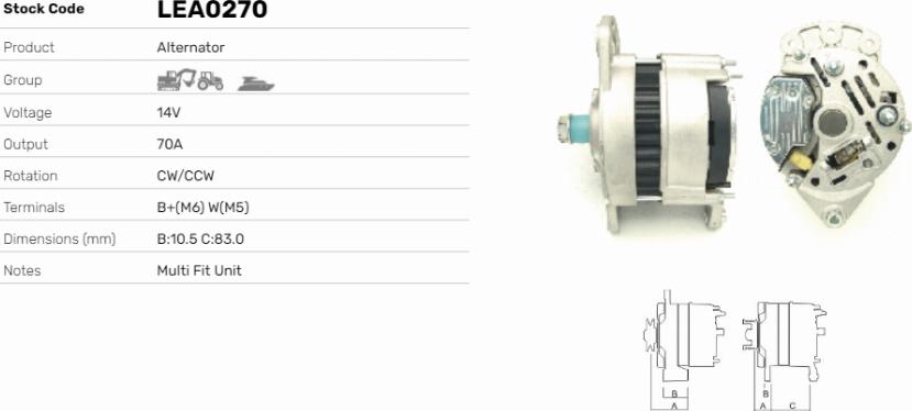 LE Part LEA0270 - Alternateur cwaw.fr