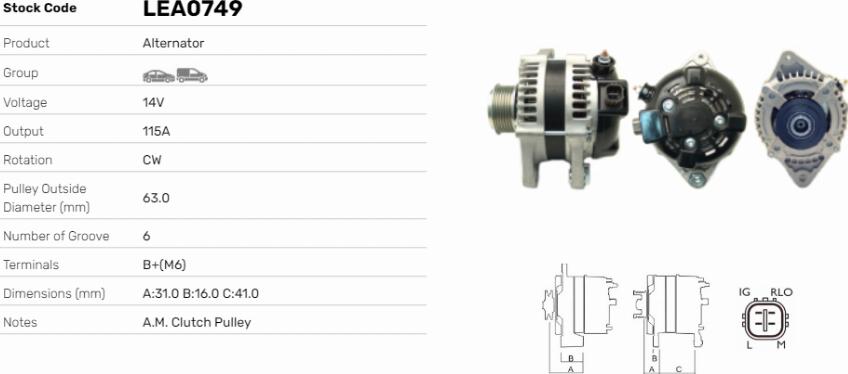 LE Part LEA0749 - Alternateur cwaw.fr