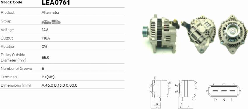 LE Part LEA0761 - Alternateur cwaw.fr