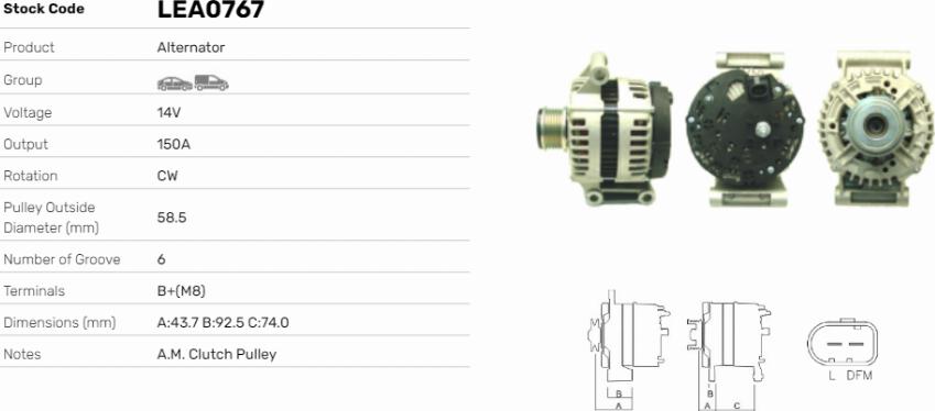 LE Part LEA0767 - Alternateur cwaw.fr