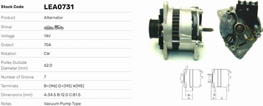 LE Part LEA0731 - Alternateur cwaw.fr