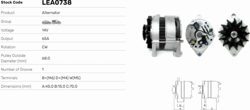 LE Part LEA0738 - Alternateur cwaw.fr