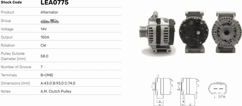 LE Part LEA0775 - Alternateur cwaw.fr