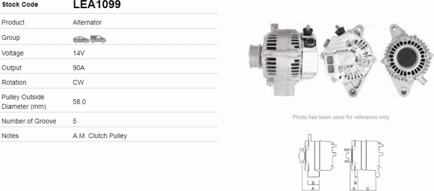 LE Part LEA1099 - Alternateur cwaw.fr