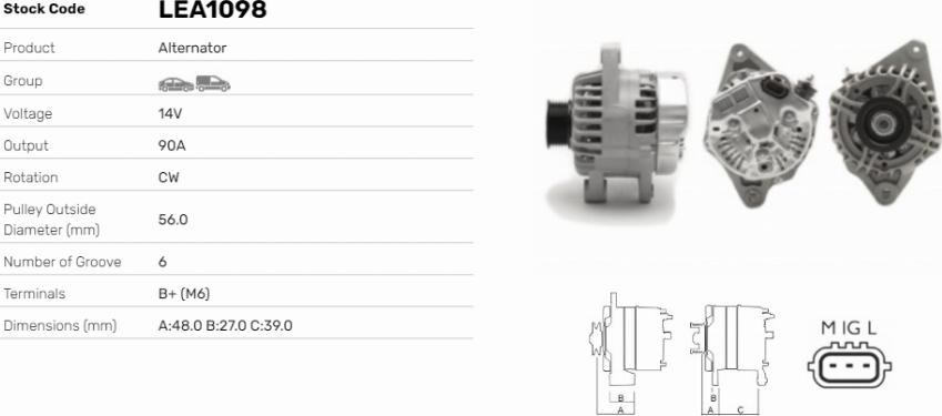 LE Part LEA1098 - Alternateur cwaw.fr