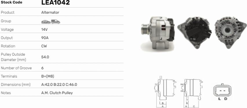 LE Part LEA1042 - Alternateur cwaw.fr