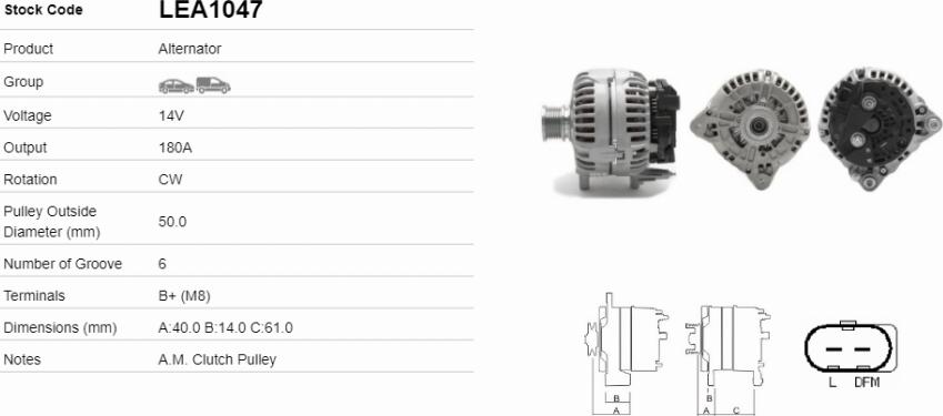 LE Part LEA1047 - Alternateur cwaw.fr