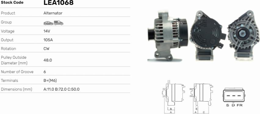 LE Part LEA1068 - Alternateur cwaw.fr