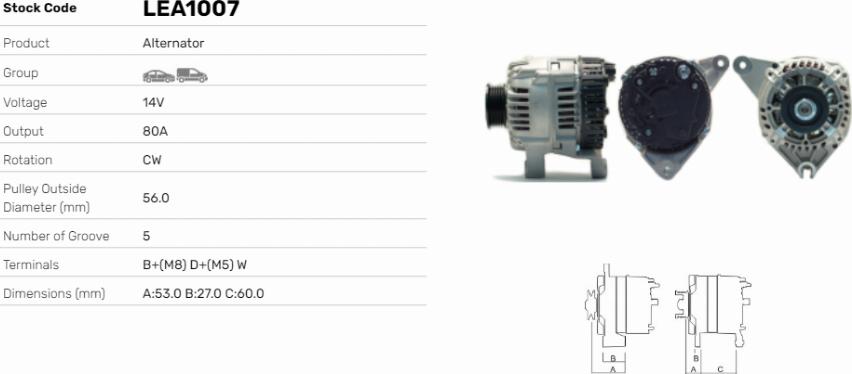 LE Part LEA1007 - Alternateur cwaw.fr