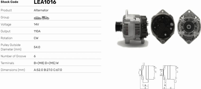 LE Part LEA1016 - Alternateur cwaw.fr