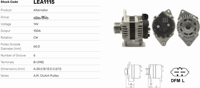 LE Part LEA1115 - Alternateur cwaw.fr