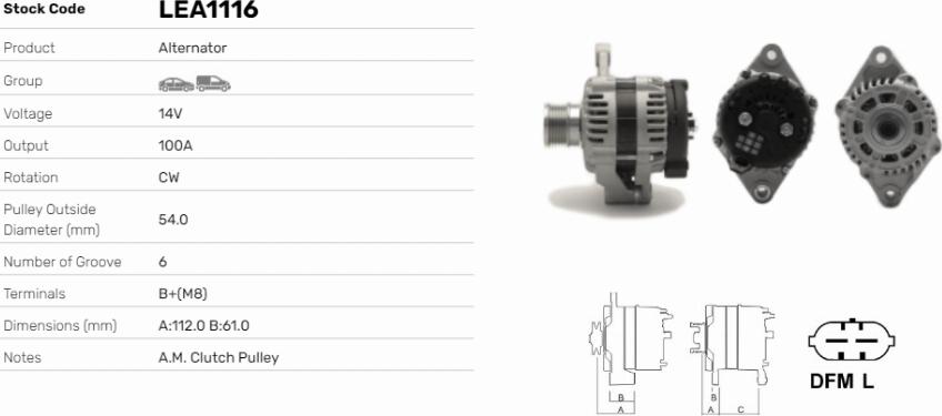 LE Part LEA1116 - Alternateur cwaw.fr