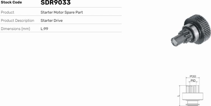 LE Part SDR9033 - Pignon, démarreur cwaw.fr