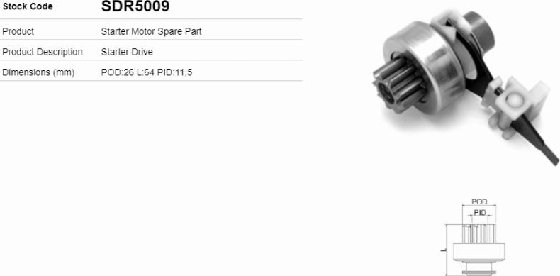 LE Part SDR5009 - Pignon, démarreur cwaw.fr