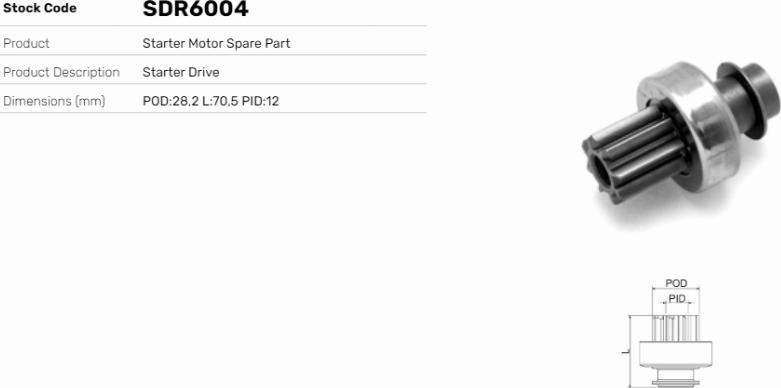 LE Part SDR6004 - Pignon, démarreur cwaw.fr