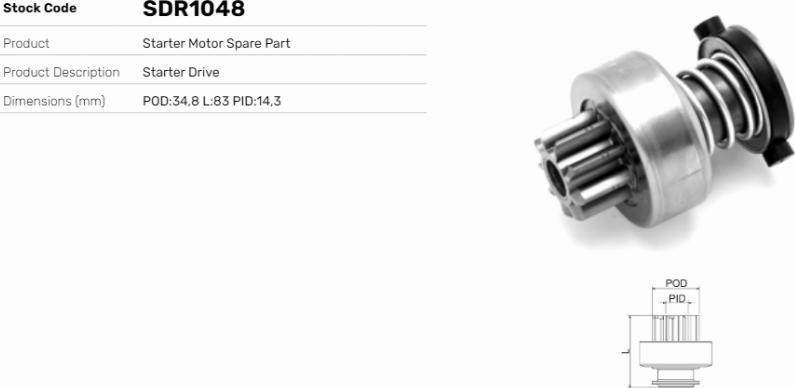 LE Part SDR1048 - Pignon, démarreur cwaw.fr