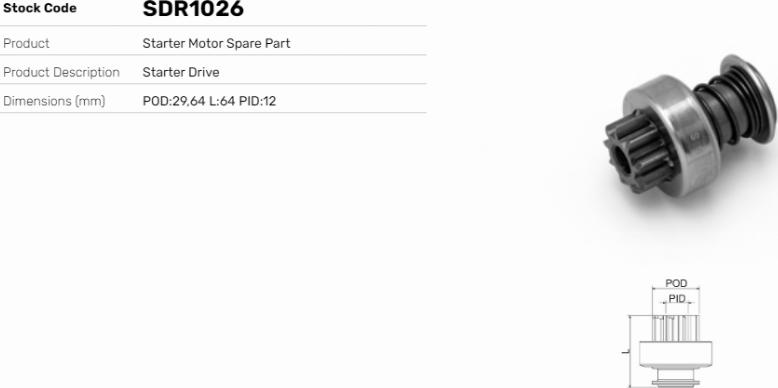 LE Part SDR1026 - Pignon, démarreur cwaw.fr