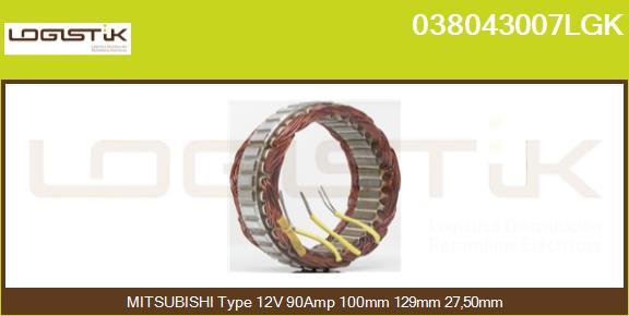 LGK 038043007LGK - Stator, alternateur cwaw.fr