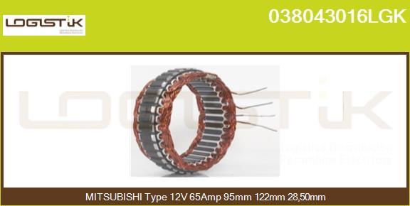 LGK 038043016LGK - Stator, alternateur cwaw.fr