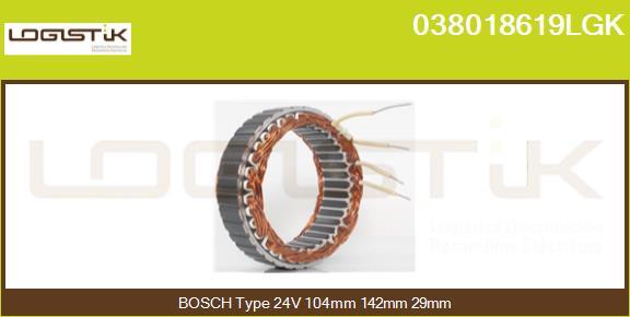 LGK 038018619LGK - Stator, alternateur cwaw.fr