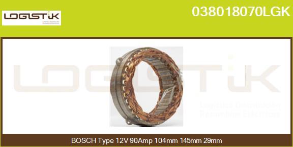 LGK 038018070LGK - Stator, alternateur cwaw.fr