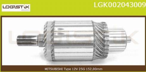 LGK LGK002043009 - Induit, démarreur cwaw.fr