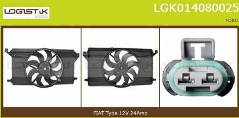 LGK LGK014080025 - Moteur électrique, ventilateur pour radiateurs cwaw.fr