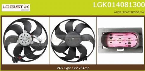 LGK LGK014081300 - Ventilateur, refroidissement du moteur cwaw.fr