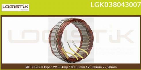 LGK LGK038043007 - Stator, alternateur cwaw.fr