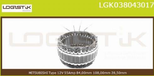 LGK LGK038043017 - Stator, alternateur cwaw.fr