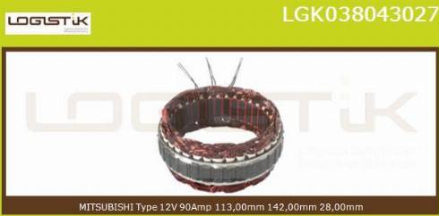 LGK LGK038043027 - Stator, alternateur cwaw.fr